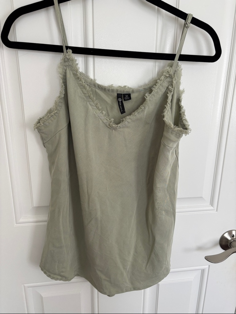 Versona Sage Green Frayed V-Neck Camisole